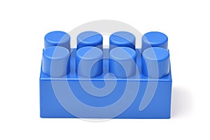 Single blue plastic toy brick