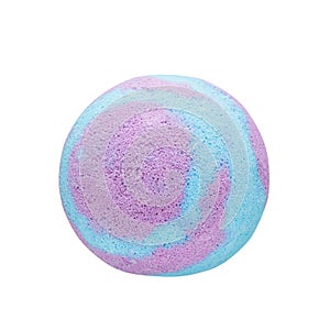 Single blue-purple bath bomb, isolated on the white background with clipping path