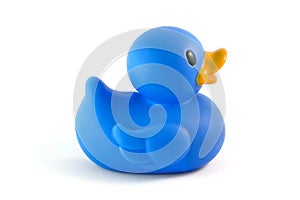 Single blue rubber duck