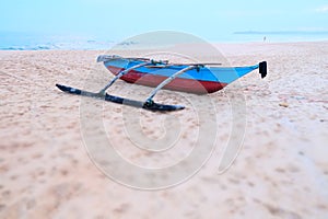 A single boat in the beach, Sri Lanka, Asia