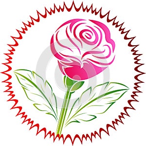 Single bright rose logo