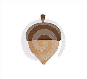 single brown acorn nut oak fruit vector logo design symbol of fertility