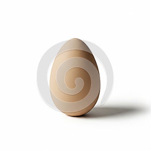 Single brown egg casting a shadow on a white background chicken egg oval