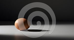 Single Brown Egg in a Dramatic Spotlight