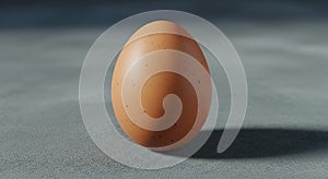 Single Brown Egg on Textured Surface with Shadow