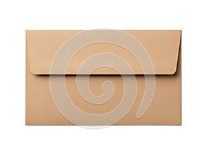 Single brown envelope isolated on white background