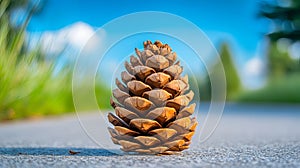 Close-up of a Pine Cone on a Textured Surface
