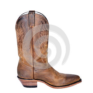 Single Brown Western Boot photo