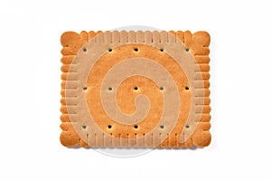 Single buiscuit on white background