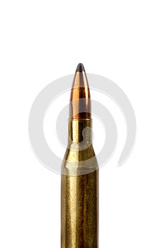 Single bullet isolated on white background