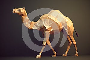 A single camel walk in the desert