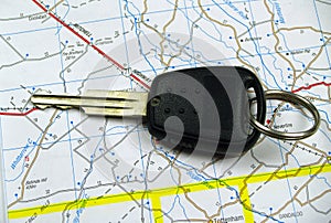 Single Car key on map