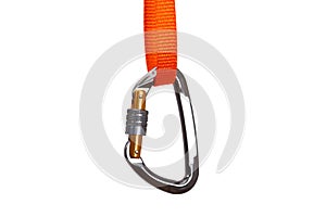 Single carabiner with webbing rope photo