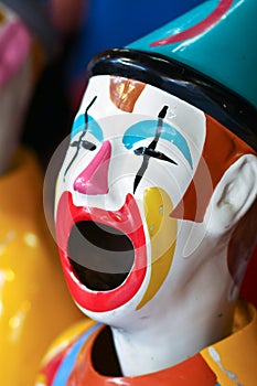 Single carnival laughing clown