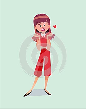 Single cartoon girl