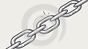 Single Chain Link Outline, Connection Element, vector design Generative AI