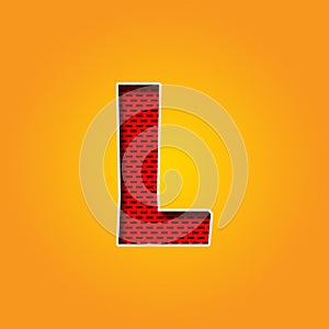 Single Character L Font in Orange and Yellow color Alphabet