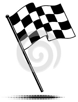 Single Checkered Flag (Waving Above)