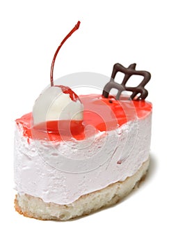 Single cheesecake with cherry