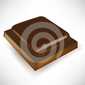 Single chocolate piece in perspective