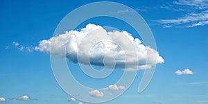 Single cloud in clear blue sky