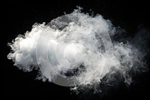 Single cloud isolated on black background