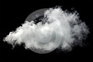 Single cloud isolated on black background