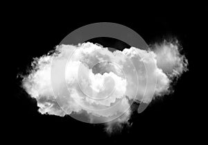 Single cloud isolated over black background