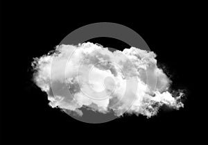 Single cloud isolated over black background