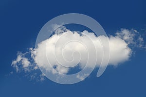 Single cloud isolated over blue sky background