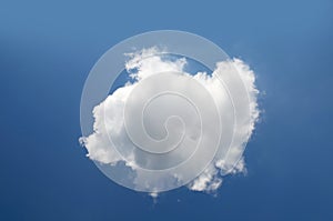 Single cloud isolated over blue sky background