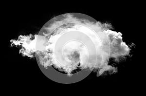 Single cloud over black background