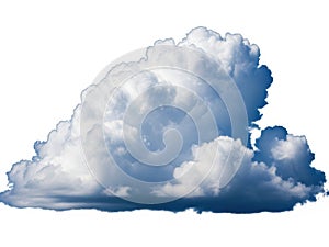 Single cloud puff isolated on white background