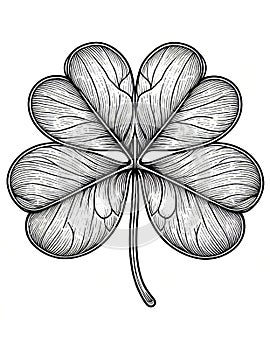 Single Clover Leaf Illustration: Paint Your Fortune