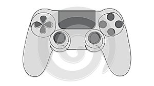 Single continuous line drawing of game controller. Gamepad one line art vector illustration.