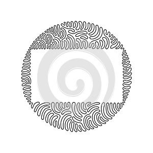 Single continuous line drawing geometric shapes, rectangle icon. Simple line, outline vector 3d figures icons for ui and ux. Swirl