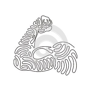 Single continuous line drawing strong power, muscle arms icon. Muscular hand symbol for fitness club emblem, strength human hand.