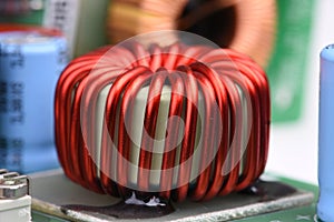 Single copper coil  on motherboard