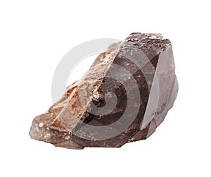 single crystal of smoky quartz morion isolated