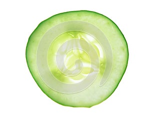 Single Cucumber slice, isolated