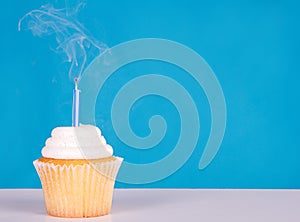 Single cupcake with smoke candlle