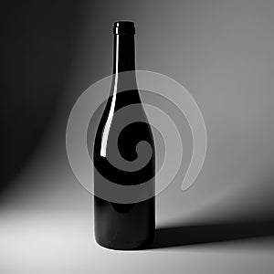 Single Dark Bottle on Dark Background