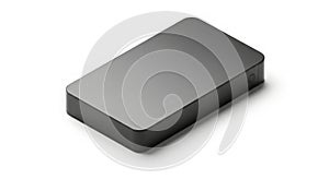 Minimalist dark gray rectangular box with rounded edges on white background