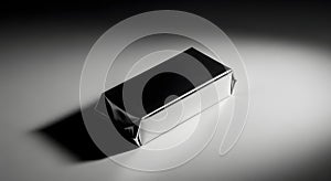 A single dark rectangular object casts a long shadow in dramatic lighting