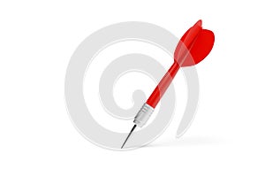 Single dart arrow sticking in the floor over white background, success, goal achievement, performance concept or location marker
