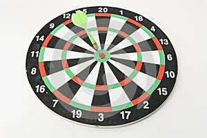 Single dartboard isolated on a white background
