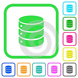 Single database vivid colored flat icons icons