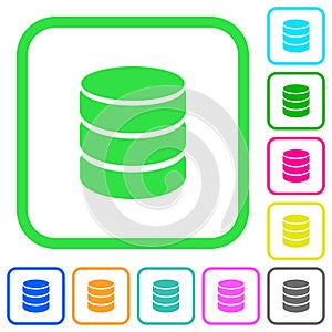 Single database vivid colored flat icons icons
