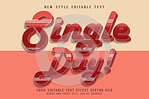 Single Day editable text effect emboss vintage style