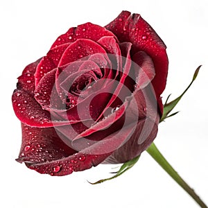 A Single Deep Red Rose Bloom